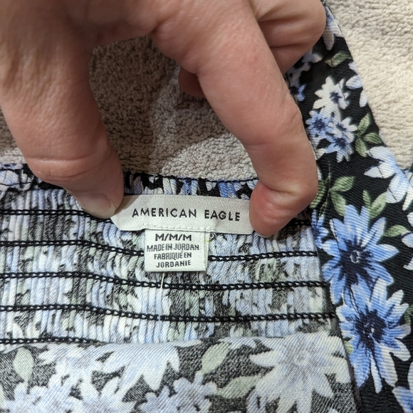 🆕American Eagle Floral Mini Dress with Keyhole Back and Adjustable Strap | med - Picture 9 of 11